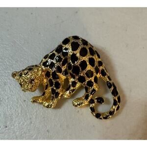 Vintage Costume Jewelry Gold Tone PARKLANE Cheetah Brooch Pin